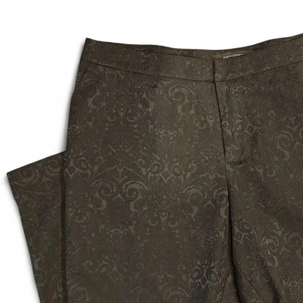 LN Ashley Stewart Elegant Black Patterned Pants - 16 - Picture 4 of 10